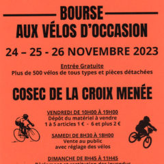 CSE organise sa traditionnelle bourse aux vélos les 24-25-26 novembre