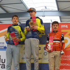 Cyclo-Cross de BANS dans le Jura: Hugo ANTUNES  sur le podium.